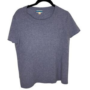 J. Crew 100% Cashmere Short Sleeve Sweater Women's Size Medium Blue